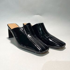 Circus NY by Sam Edelman Tamera Black Patent Leather Heeled Mule Womans 9.5M